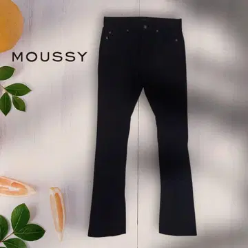 슬림 레그 MOUSSY 마우지 슬림 부츠컷 블랙 스트레치 팬츠 0
