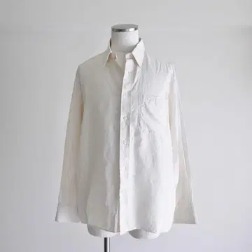 90s 유로 구제 의류 올 실크 스퀘어 컷 셔츠 아이보리