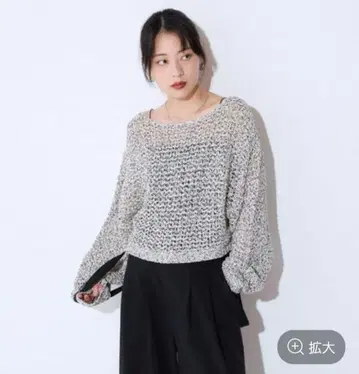 JEANASIS 3GMIX 숏 테이프얀 니트 스웨터