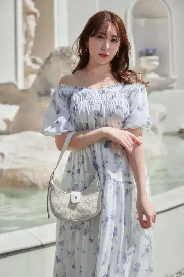 Belle Jardin Chiffon Dress powder blue