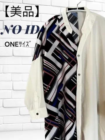 [ 새상품급 ] NO ID. 아지메 올 패턴 절개 셔츠 ONE 사이즈