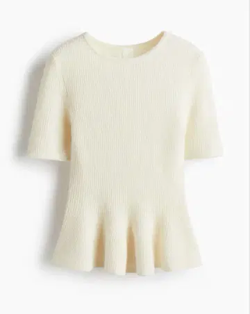 H&M RIB-KNIT PEPRUM TOP ( S )