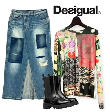 Desigual 데시그알 디지털 프린트 패치워크 티셔츠