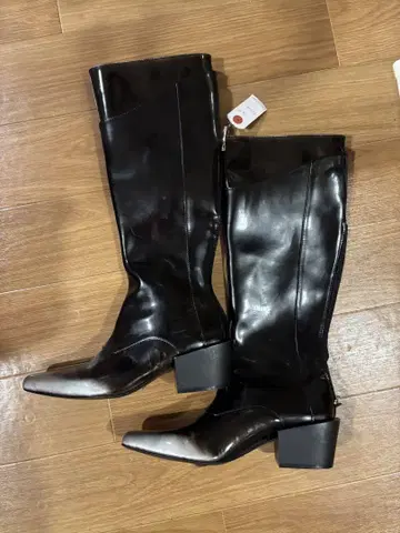 블랙 롱 부츠 스틸레토