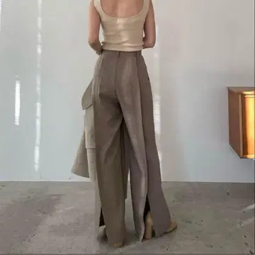 택 포함 CLANE SOFT OX BACK SLIT PANTS 사이즈 0
