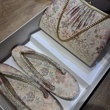 일본 의류 꽃무늬 조리 백 세트