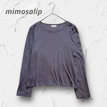 Y5204 [미모사립] 긴팔 티셔츠 그레이 M~L 심플 여유로운