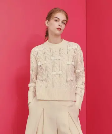 [ 24AW ] LOULOU WILLOUGHBY 벨로아 리본 풀오버