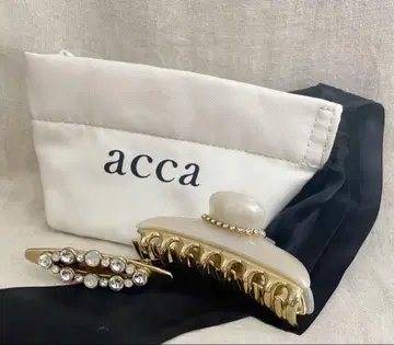 acca 헤어 클립 세트 화이트 골드
