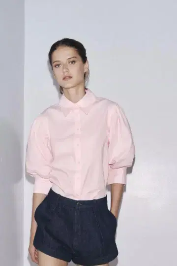 ZARA 핑크 포플린 셔츠