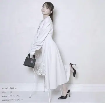 시로노사쿠라 UV컷 가디건 라이트 그레이 실버 버튼 Free