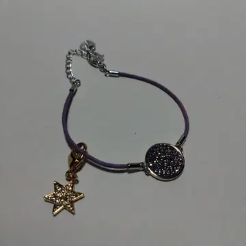 SWAROVSKI 스와로브스키 별 참 포함 팔찌 퍼플