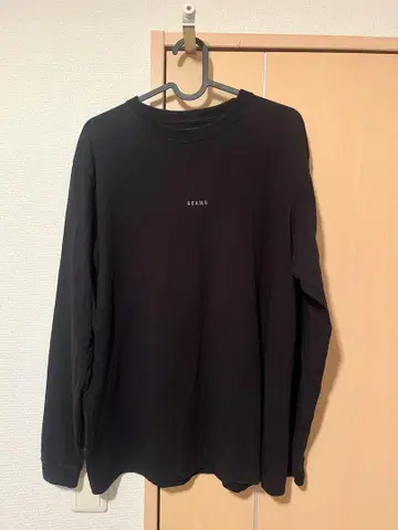 새상품급 BEAMS 미니 로고 롱 슬리브 T셔츠 블랙 긴팔 M 레어