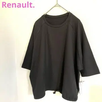 택 포함 미사용 RENAULT 티셔츠 오부 소매 블랙 레이어드 일본제