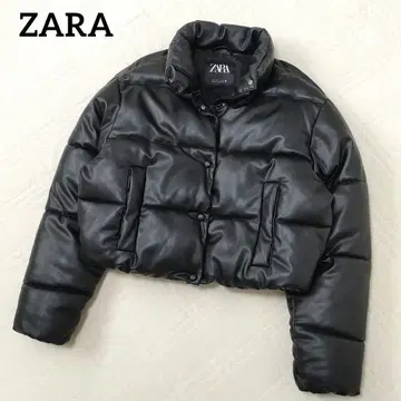 ZARA 자라 충전솜 숏 자켓 에코 가죽 버튼 지퍼 블랙 컬러 인기