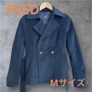 INED 여성용 블랙 더블 브레스트 코트 사이즈 9호
