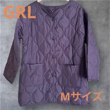 GRL 퀼팅 자켓 M 사이즈 크림슨