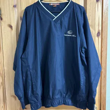 90s 나일론 자켓 V넥 L 사이즈 블랙