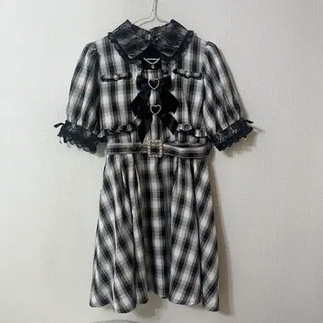 ROJITA 반팔 미니 원피스 핑크 체크