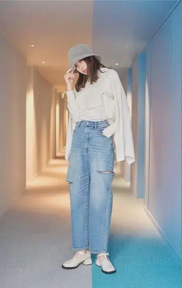 COCODEAL 아지메 컷오프 데님 팬츠