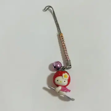 지역 한정 키티 도치기 한정판 딸기 끈 스트랩 레어 단종