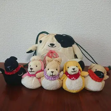 애니멀 복조리 고양이 복주머니 크레이프 원단