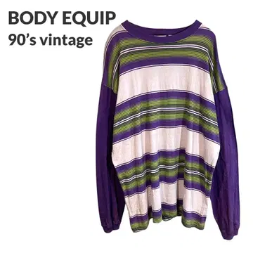 BODY EQUIP 긴팔 티셔츠 90s 멀티 보더 티셔츠 L 구제 의류
