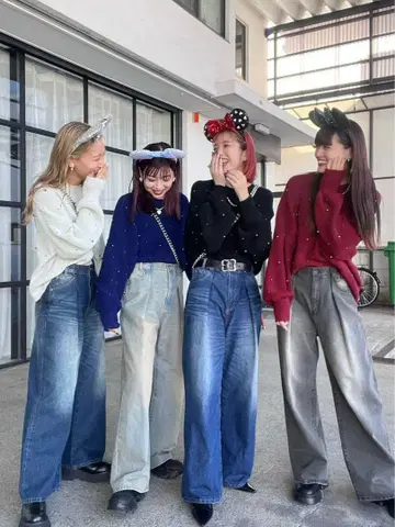 JEANASIS 지나시스 턱 데님 와이드 팬츠