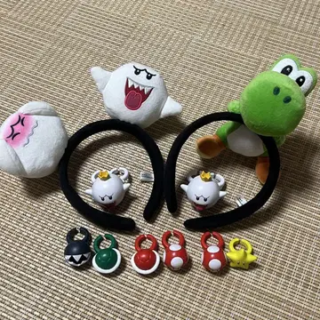 유니버셜 마리오 요시 테레사 머리띠 반지 가챠가챠 부