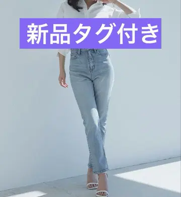 anuans 아뉴앙스 슬림 스트레이트 데님 라이트 블루
