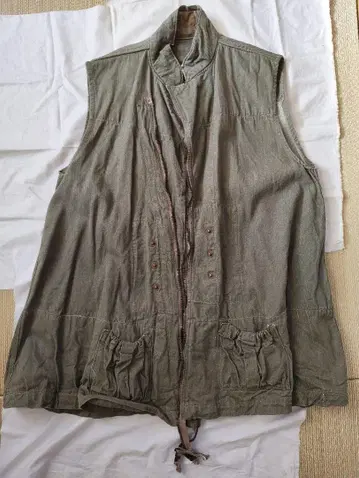 빈티지 영국군 그린 데님 베스트