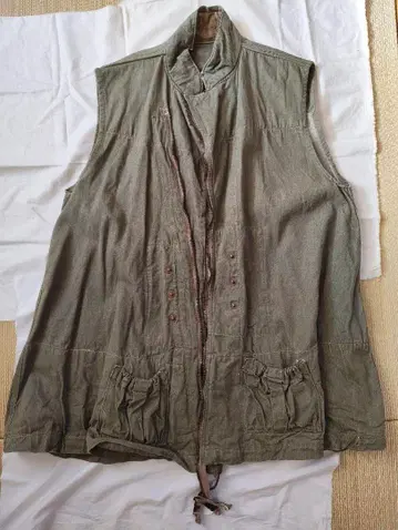 빈티지 영국군 그린 데님 베스트