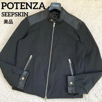 GACKT 착용 브랜드 POTENZA 램 가죽 절개 싱글 라이더 블랙