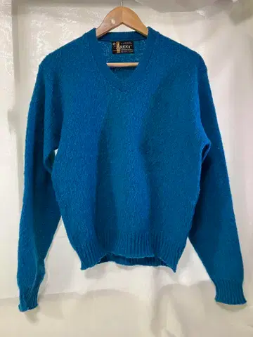 ARENA 모헤어 V넥 파랑 터콰이즈 블루 70s