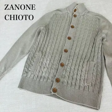 [ 새상품급 ] 자노네 CHIOTO 케이블 니트 가디건 스탠드 카라