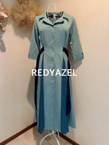 REDYAZEL 원피스 블루 계열 7부 소매
