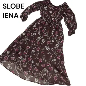 새상품급 인기의 SLOBE IENA 브라운 꽃무늬 롱 원피스 F 사이즈