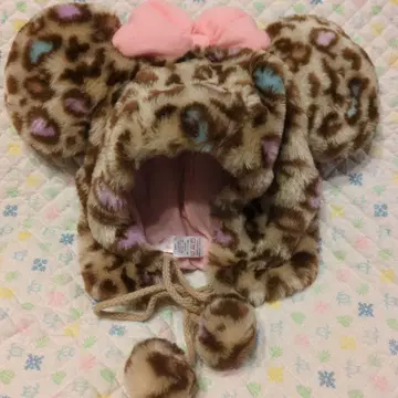 레오파드 무늬 미키풍 모자 58cm