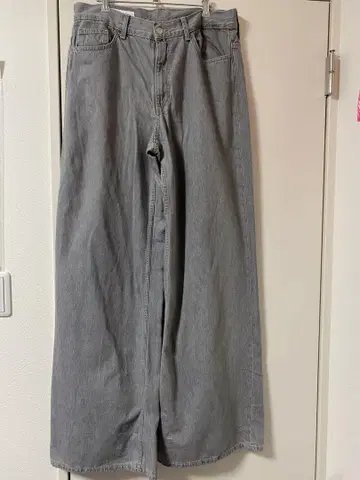 ZARA 그레이 와이드 레그 데님