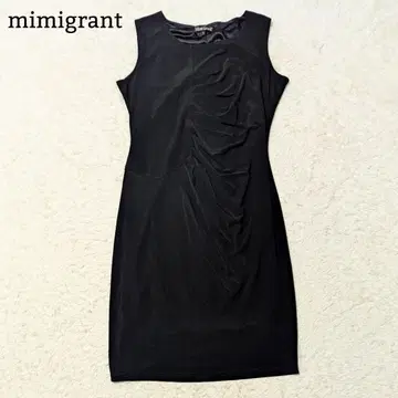 mimigrant 슬리브리스 원피스 무릎 기장 A라인 워셔블 LL 블랙