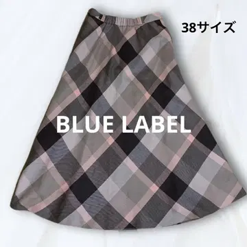 BLUE LABEL CRESTBRIDGE 핑크 체크 스커트 브라운