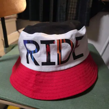 RIDE 버킷햇 빨간색 검정색 흰색