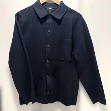 UNIQLO 밀라노 리브 셔츠 가디건 네이비