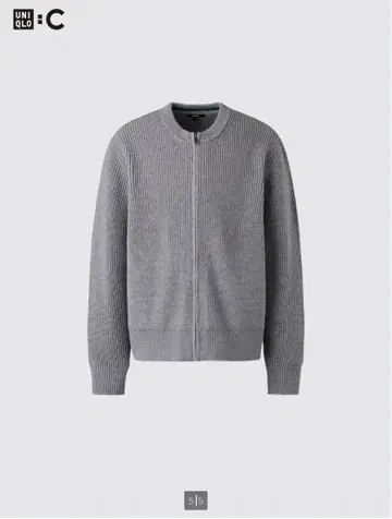 UNIQLO :C 크루넥 풀 집업 가디건 그레이 XS