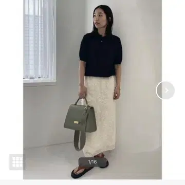 플라워 패브릭 스트레이트 스커트