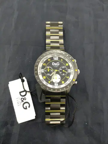 12 D&G 크로노그래프 시계 블랙 실버