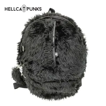 hellcatpunks 백팩 고양이 퍼 꼬리 도트