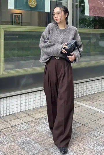 [ 미사용 새상품 ] ETRE TOKYO 턱 와이드 팬츠