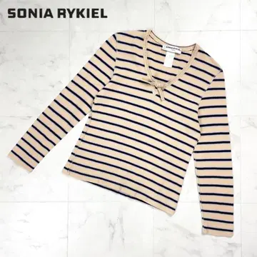소니아 리키엘 보더 코튼 니트 베이지 사이즈 S*HD258