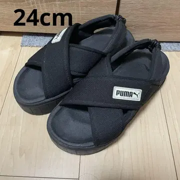 PUMA 크로스 스트랩 샌들 블랙